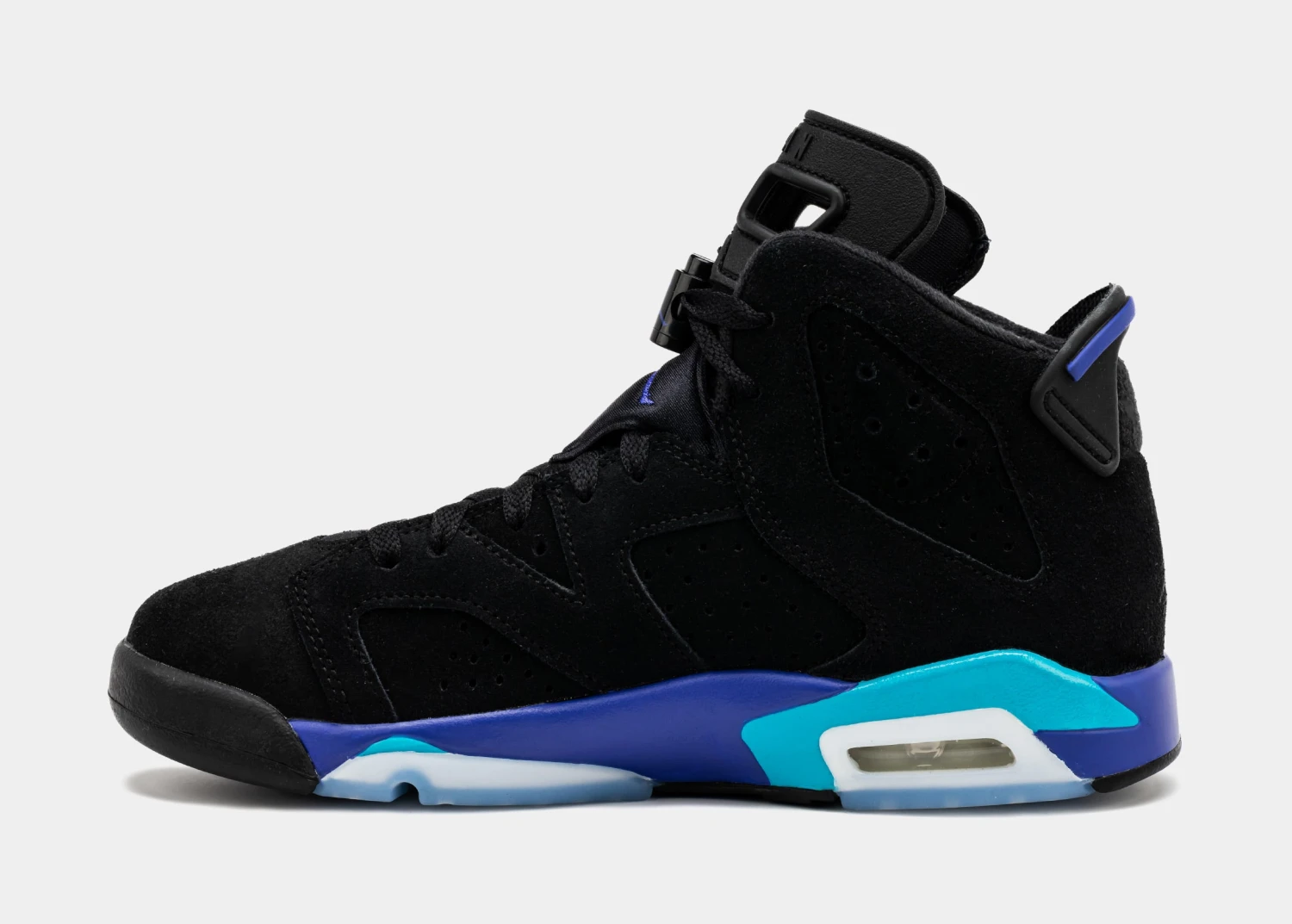 Air Jordan 6 Retro Aqua Grade School Lifestyle Shoes (Black/Aquatone/Bright Concord) - Image 2