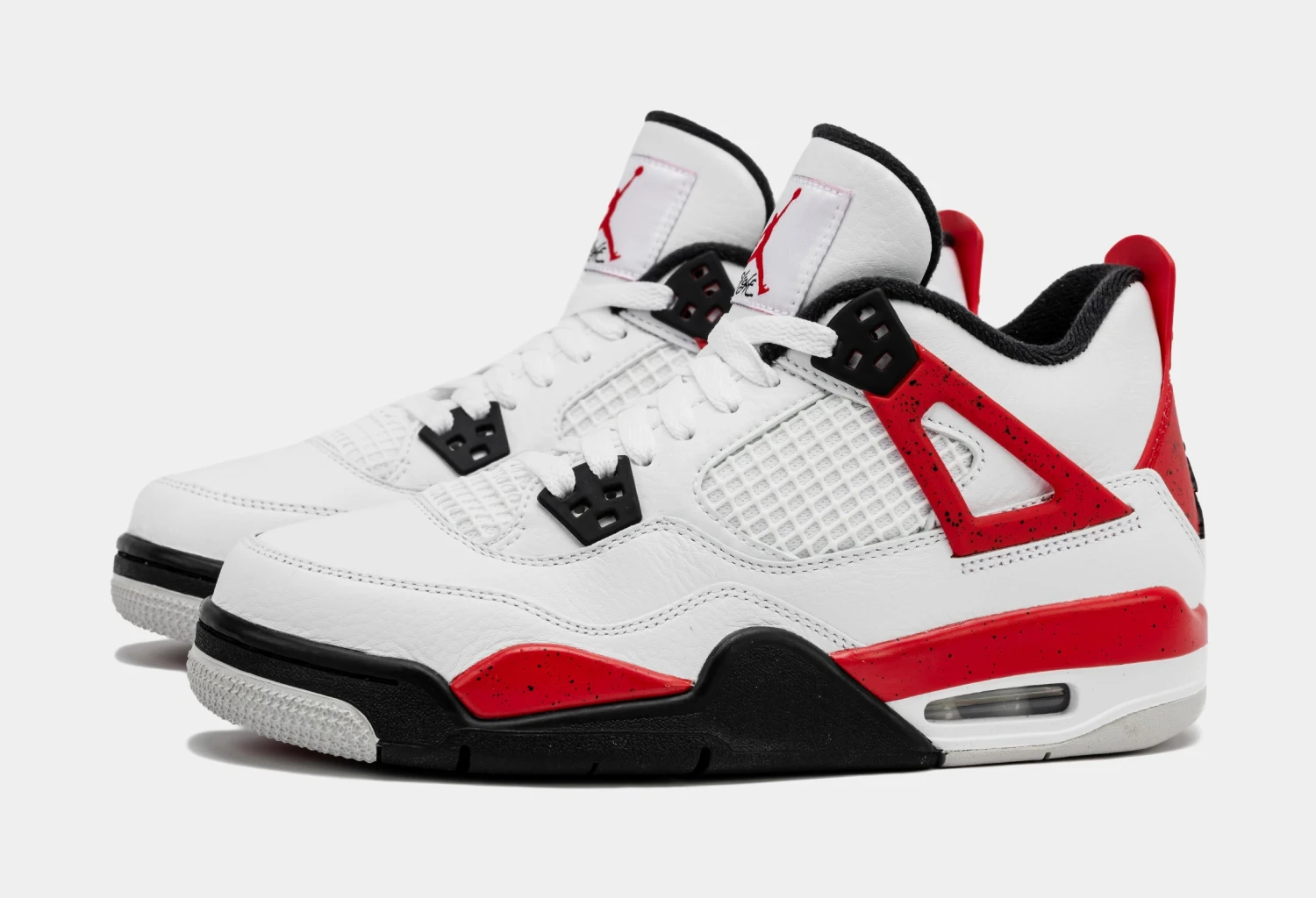 Air Jordan 4 Retro Red Cement Grade School Lifestyle Shoes (White/Red) Free Shipping - Image 4
