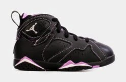 Air Jordan 7 Retro Barely Grape Infant Toddler Lifestyle Shoes (Black/Purple)